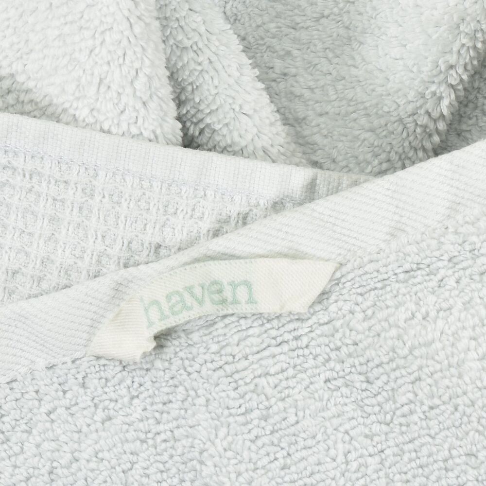 Haven Waffle Organic Cotton Bath Towel Solid White Soft Absorbent Spa Towel